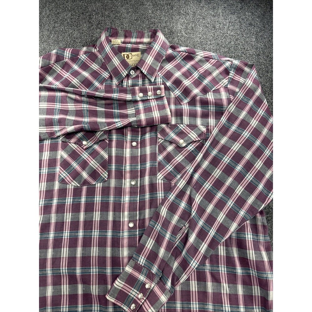 Vintage Dee Cee Pearl Snap Western Shirt Men’s XL Tall Multicolor Plaid Cowboy